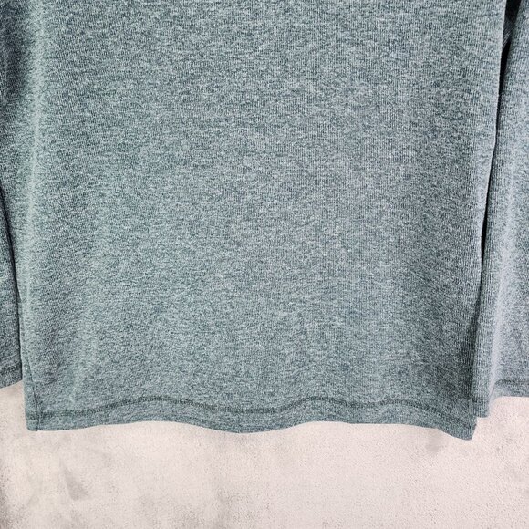 Mens Heathered Green Gap Pullover Sweater 1/4 Zip Long Sleeve Mock Neck Size L - Picture 3 of 11